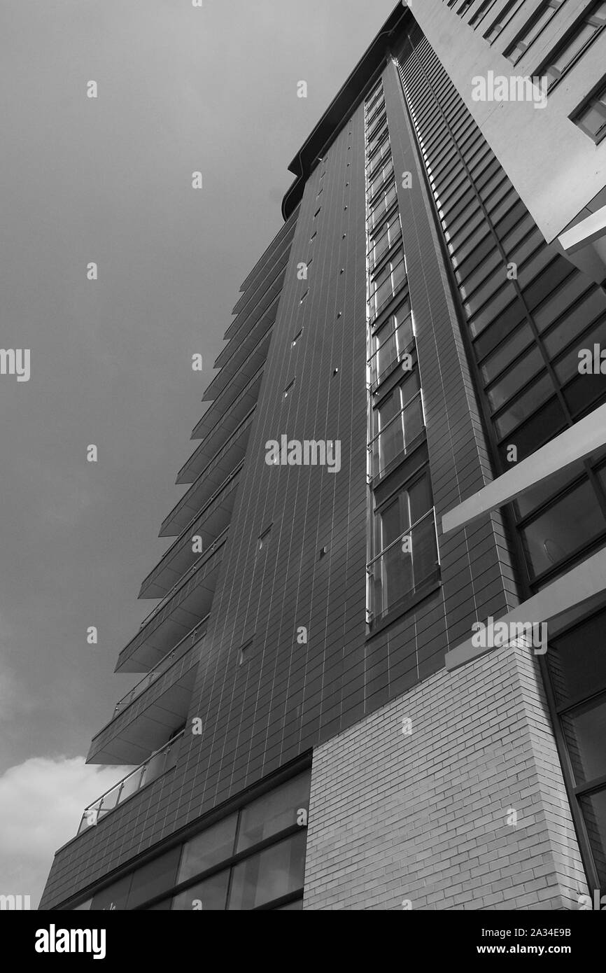 SKYLINE, modern apartment block, St. Peters Street, Leeds Stock Photo