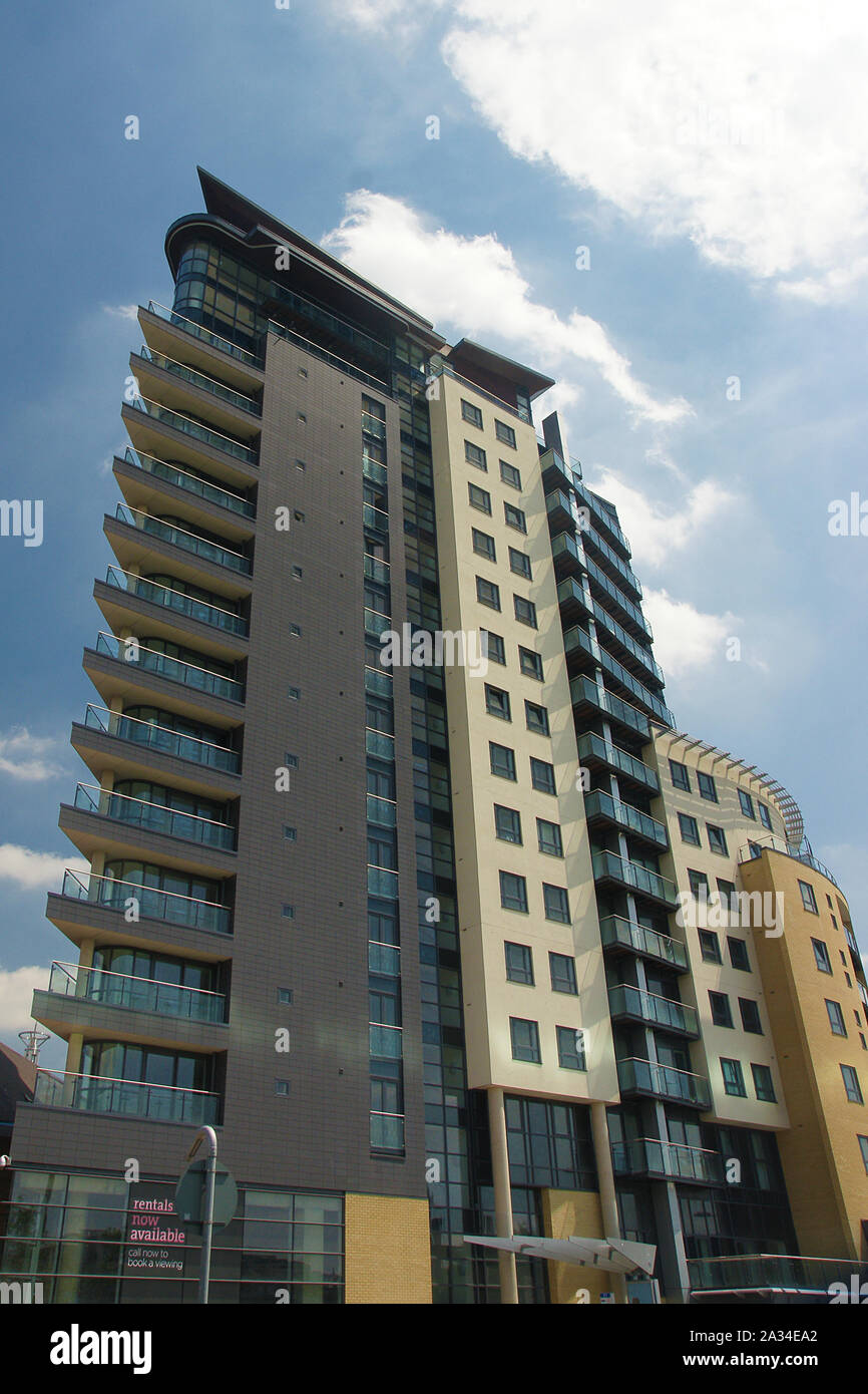 SKYLINE, modern apartment block, St. Peters Street, Leeds Stock Photo