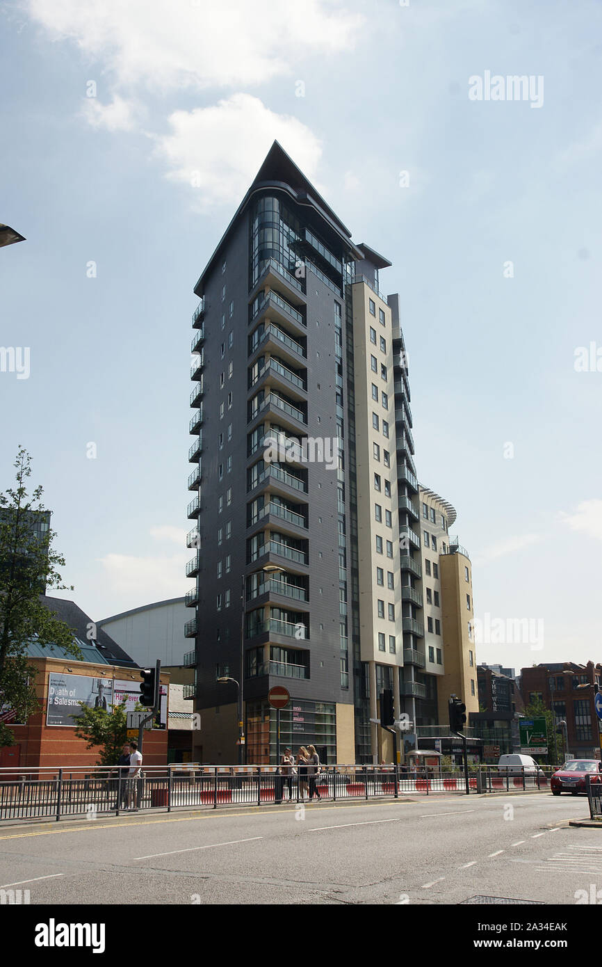 SKYLINE, modern apartment block, St. Peters Street, Leeds Stock Photo