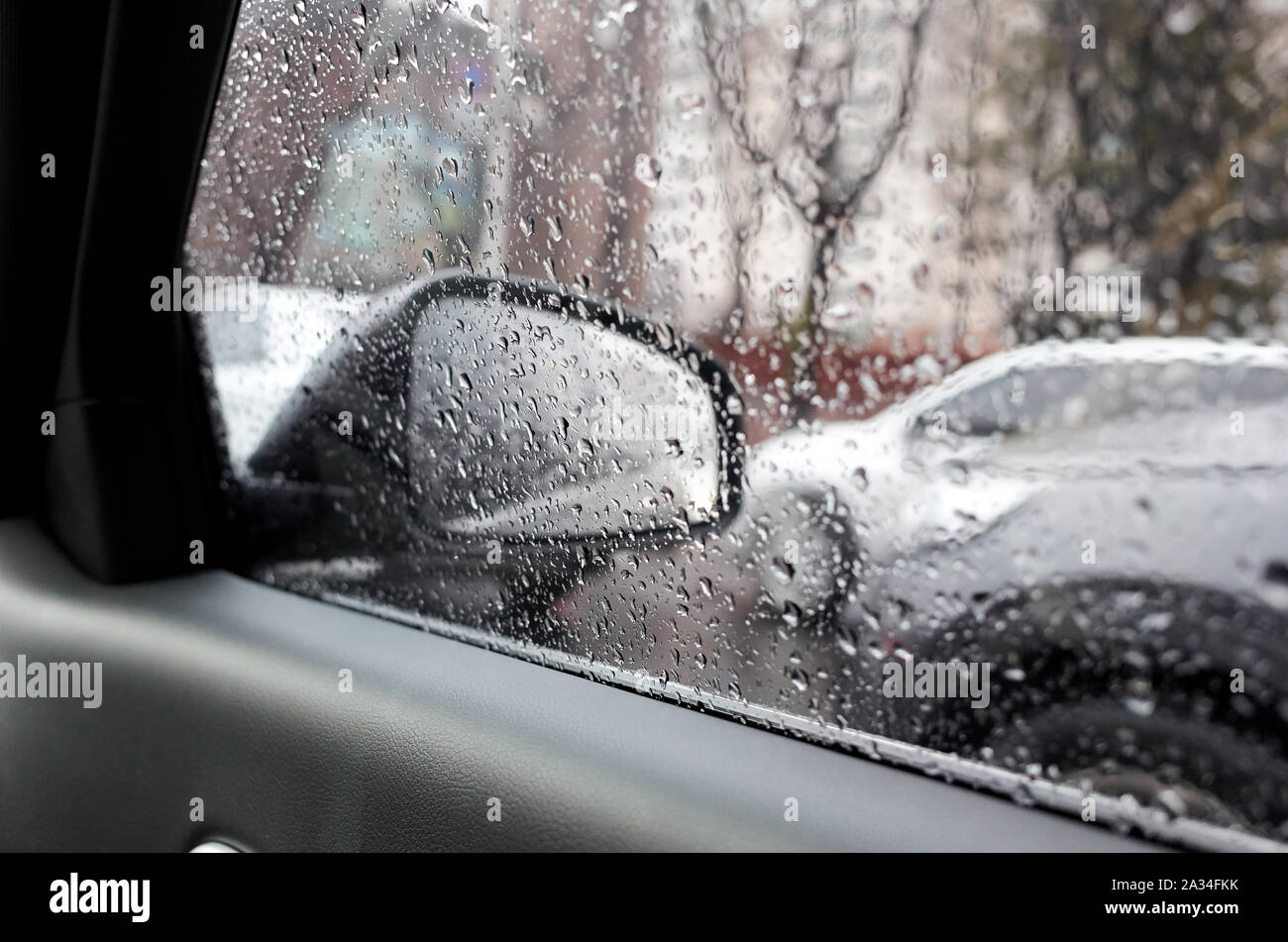 Rear mirror in rain hires stock photography and images Alamy