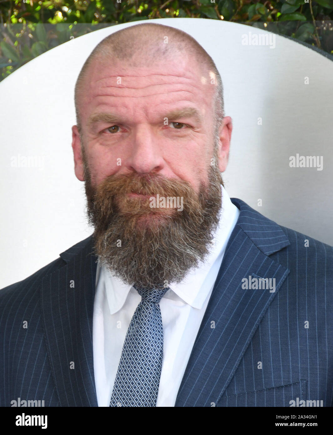 October 4, 2019, Los Angeles, California, USA: 04 October 2019 - Los Angeles, California - Paul Levesque, Triple H. WWE 20th Anniversary Celebration Marking Premiere Of WWE Friday Night SmackDown On FOX held at Staples Center. Photo Credit: Birdie Thompson/AdMedia (Credit Image: © Birdie Thompson/AdMedia via ZUMA Wire) Stock Photo