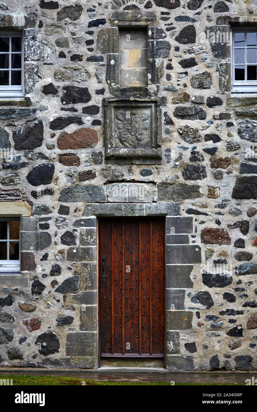 Internal door and wall of Duart Castle, Isle of Mull, Western Highlands, Scotland, UK Stock Photo