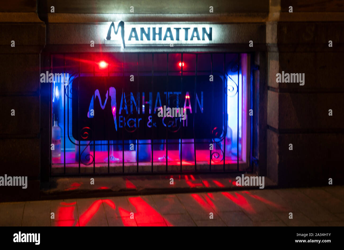 Manhattan Pub and music bar in Liverpool Stock Photo Alamy