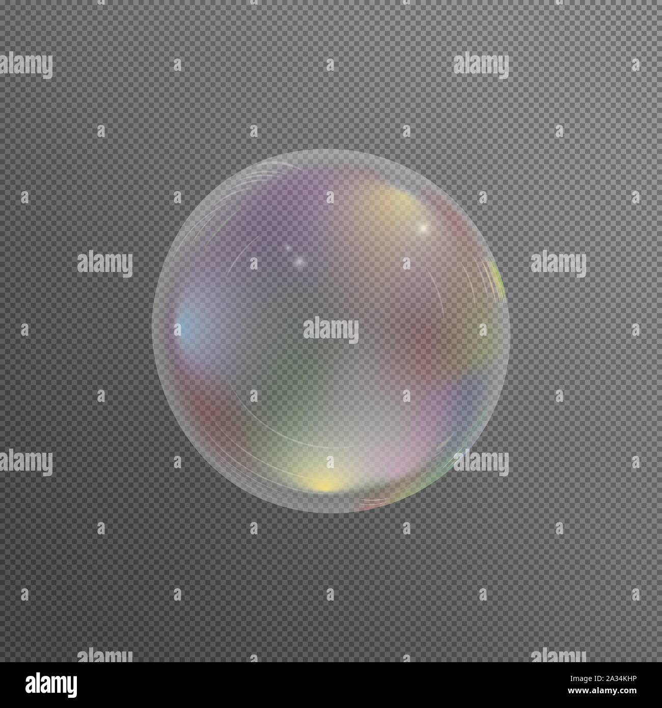 Realistic soap bubbles with rainbow reflection set isolated vector ...