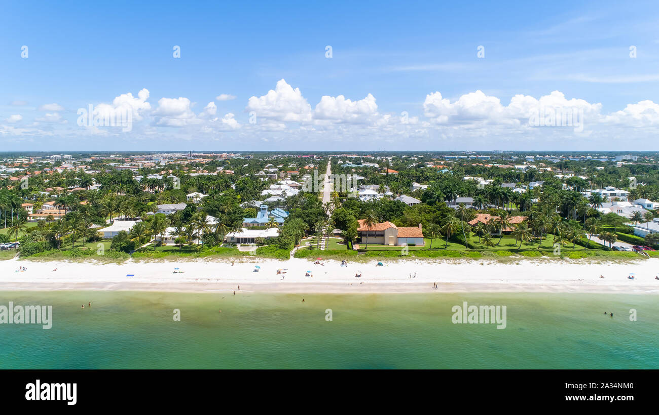 Naples Beach areas in Naples Florida near Marco Island and Fort  Myers Bonita Springs on clear sunny day Stock Photo