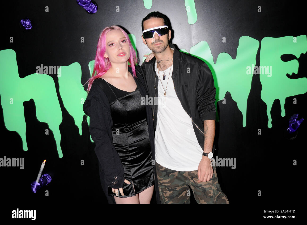 New York City, USA. 05th Oct, 2019. Mery Racauchi (L) and Ringo Merea attend the Huluween Celebration held at Huluween HQ in New York City. Credit: SOPA Images Limited/Alamy Live News Stock Photo