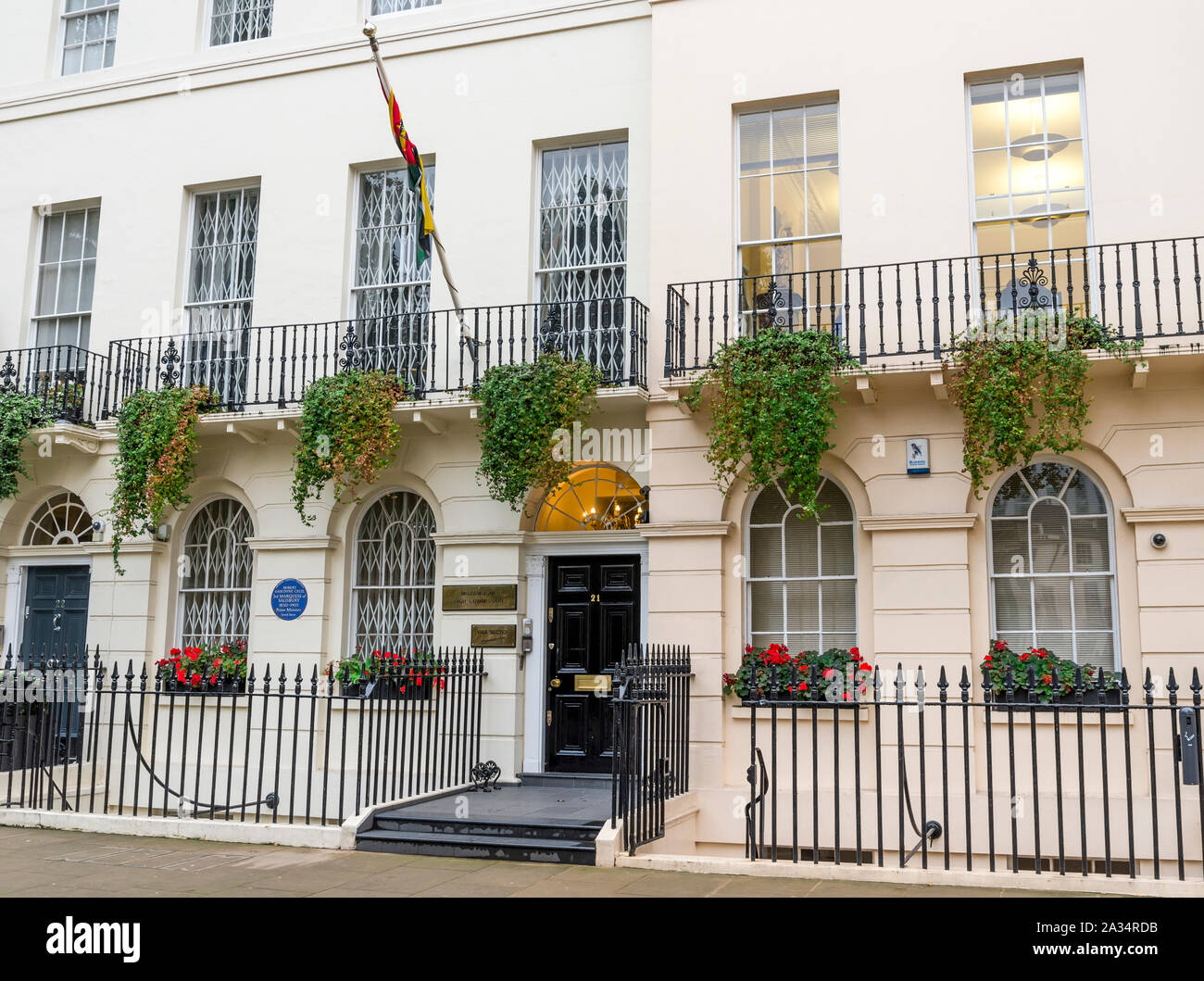 Mozambique High Commission on Fitzroy square, central London, United Kingdom Stock Photo