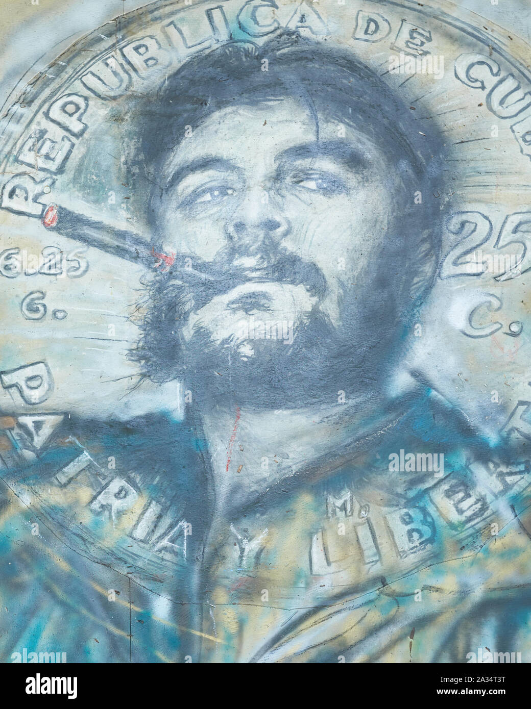 Fidel Castro mural in Havana, Cuba Stock Photo