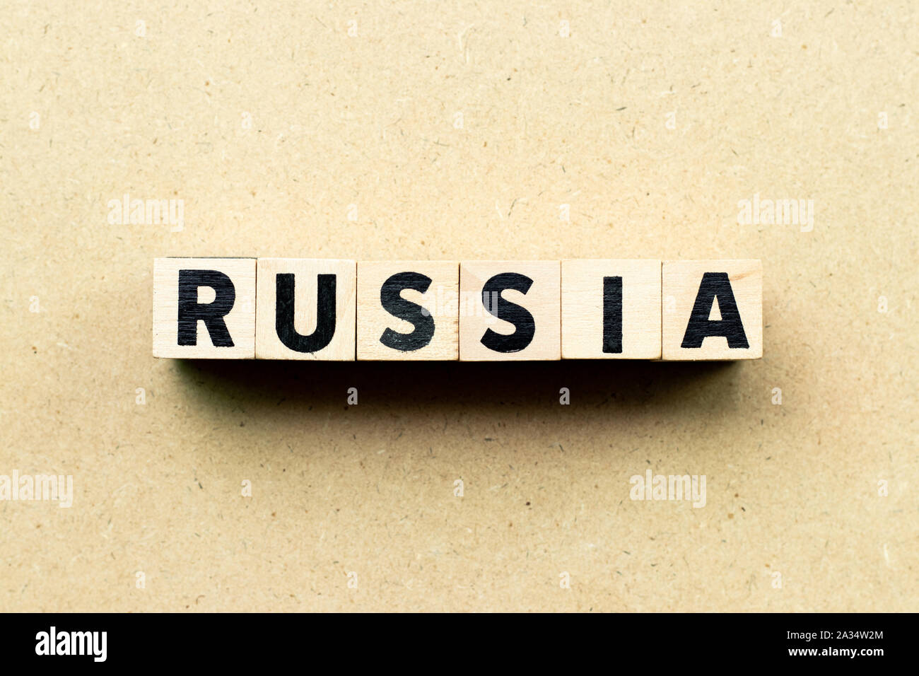 Letter block in word russia on wood background Stock Photo Alamy