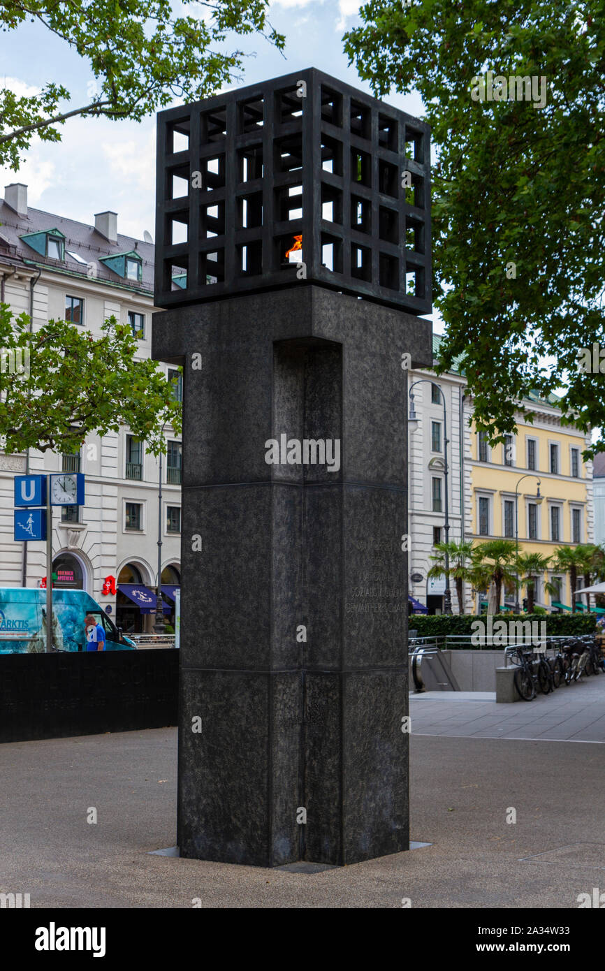 Memorial for the Victims of Nazi Victims, Platz der Opfer des Nationalsozialismus, Munich, Bavaria, Germany. Stock Photo