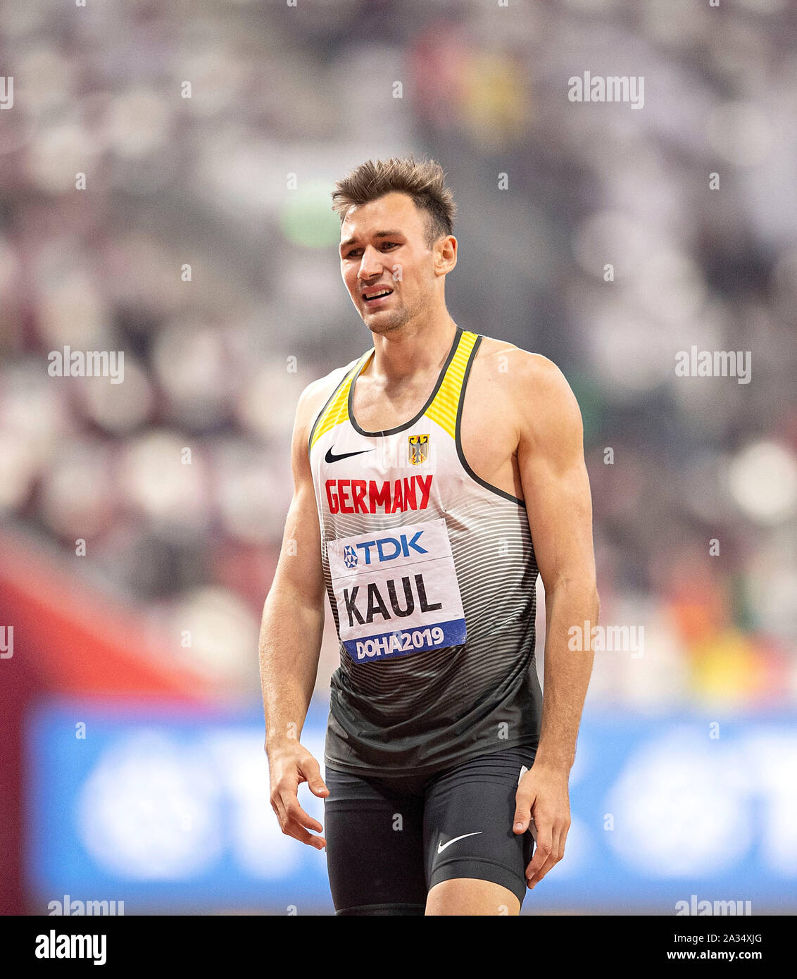 Winner Niklas KAUL (Germany/1st place Emotional in goal 1500m Decathlon of the men, on October 3rd, 20120 World Championships in Doha/Qatar, from 27th to 10th October, 2019. | usage worldwide Stock Photo