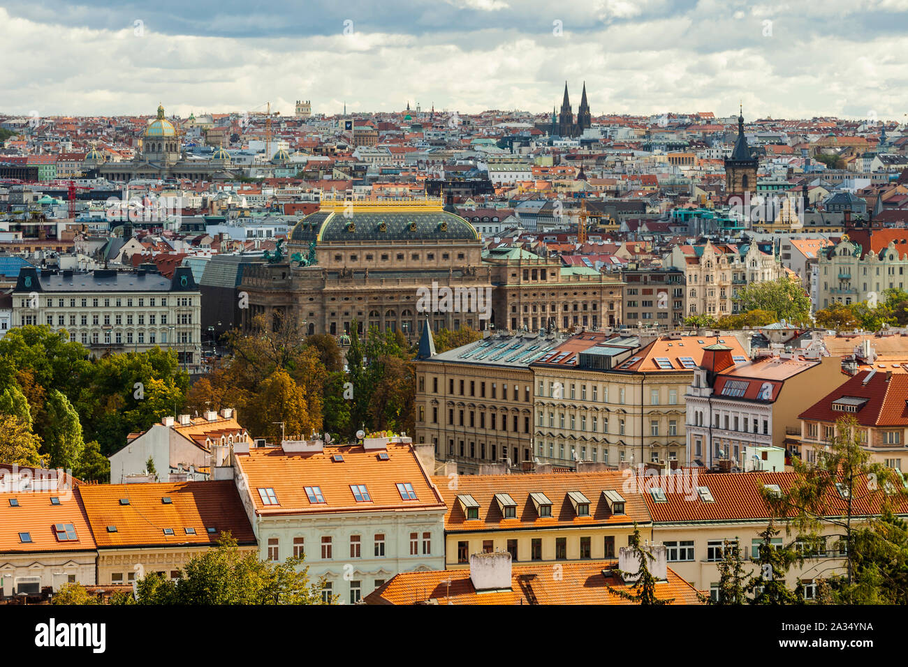 Prague skyline, Czechia. Stock Photo