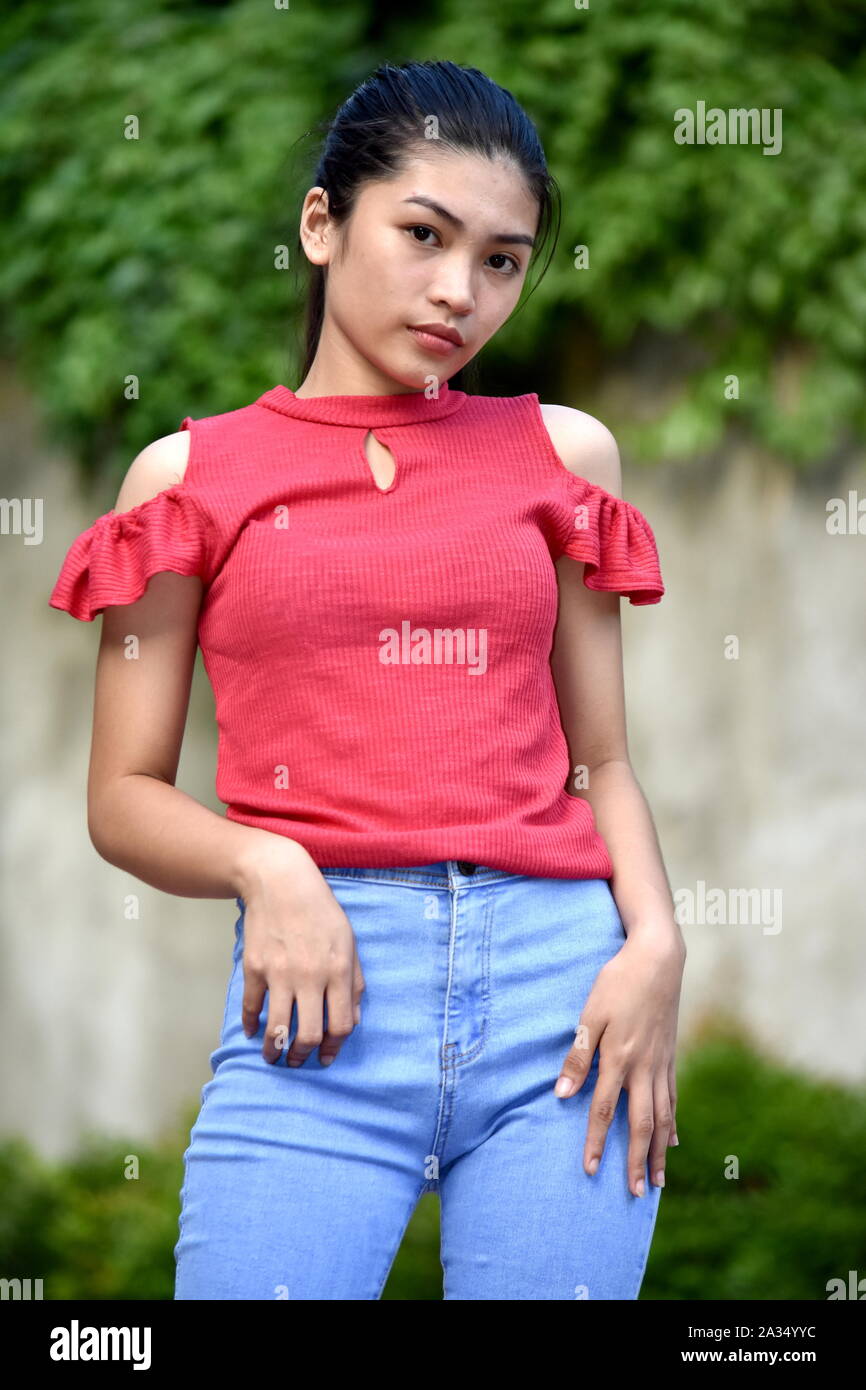 An A Filipina Girl Posing Stock Photo