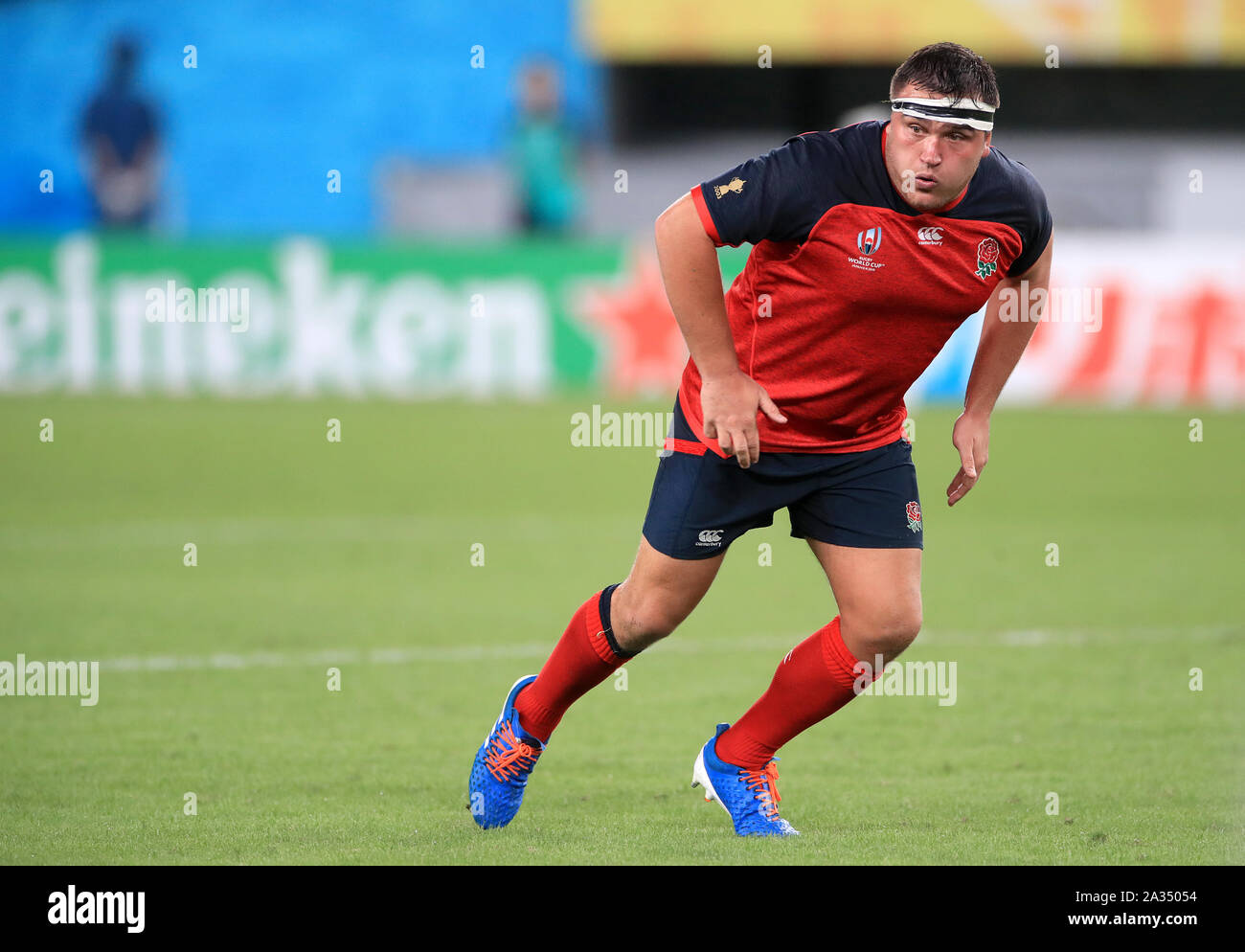 England's Jamie George during the 2019 Rugby World Cup Pool C match at ...