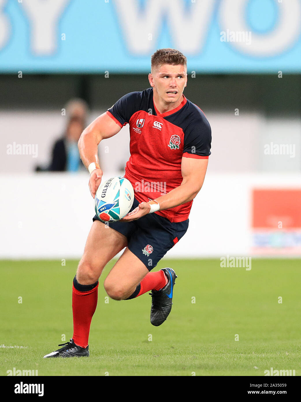 England's Owen Farrell during the 2019 Rugby World Cup Pool C match at ...
