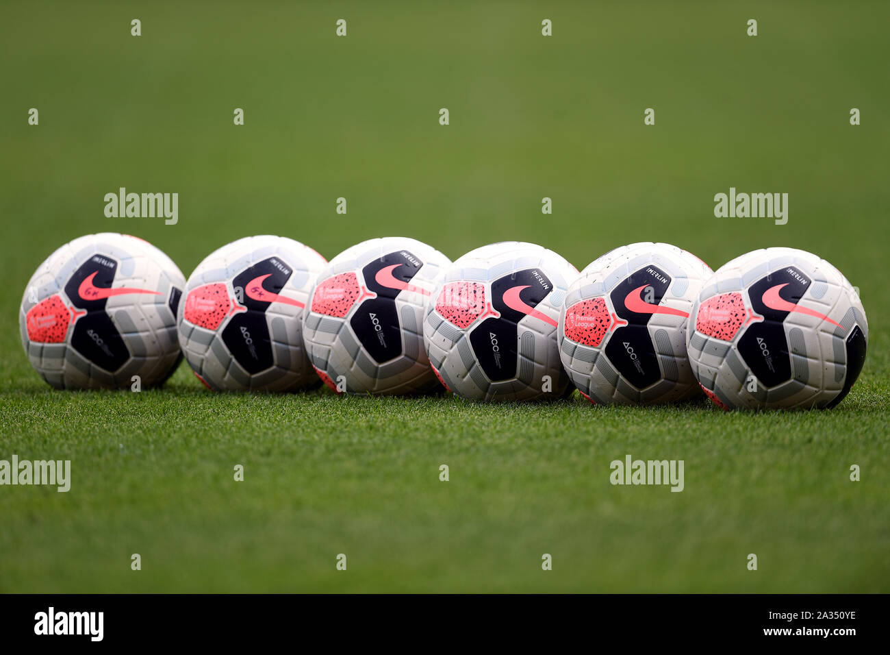 Nike Merlin match balls lined up before the Premier League match at Carrow  Road, Norwich Stock Photo - Alamy