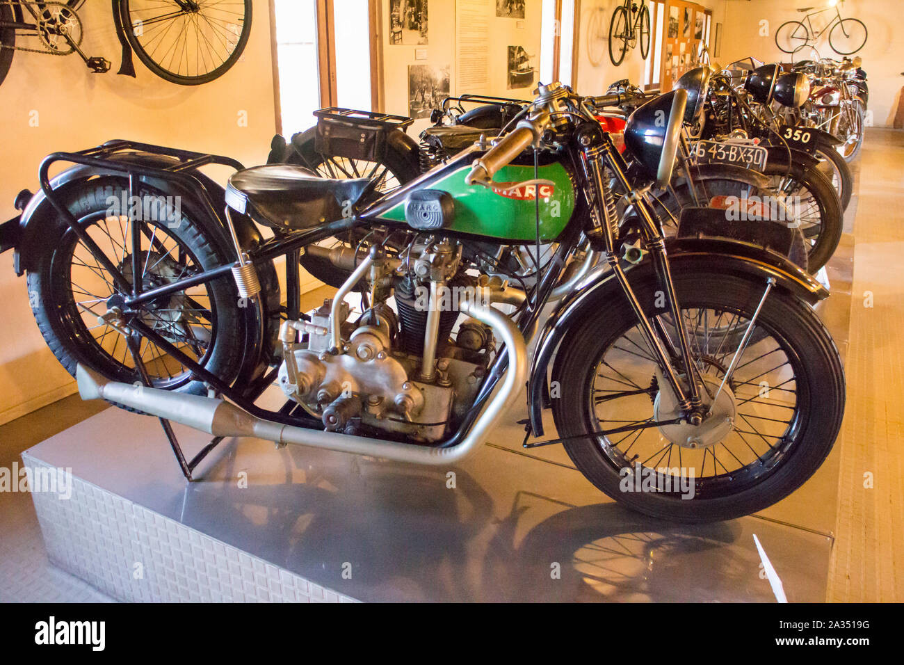 Musée de la Moto à Marseille (France) Motobike Museum in Marseilles : Marc  350cc 1930 (French Stock Photo - Alamy