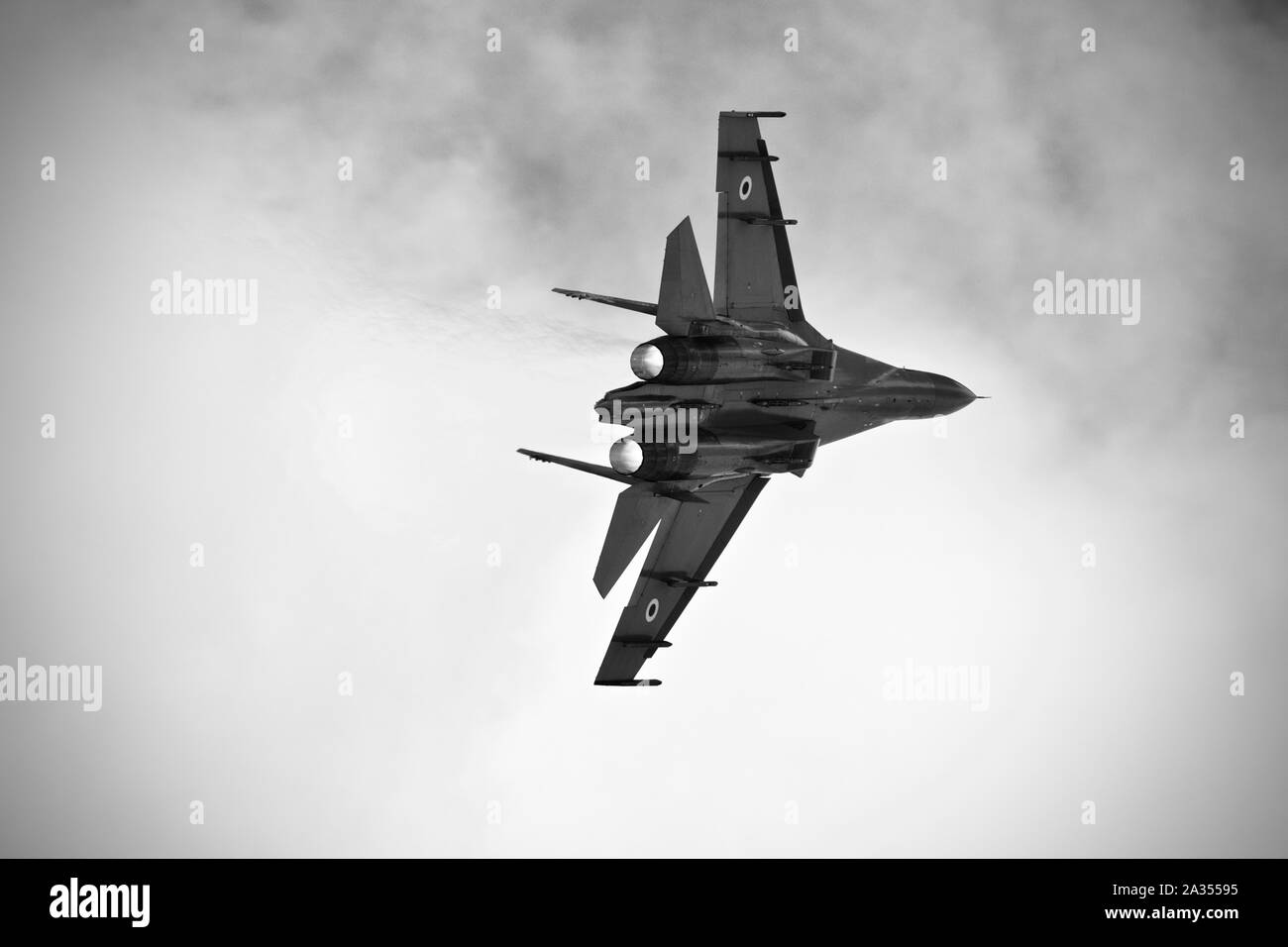 Ukrainian Sukhoi Su-27 performing at the 2019 Royal International Air Tattoo Stock Photo