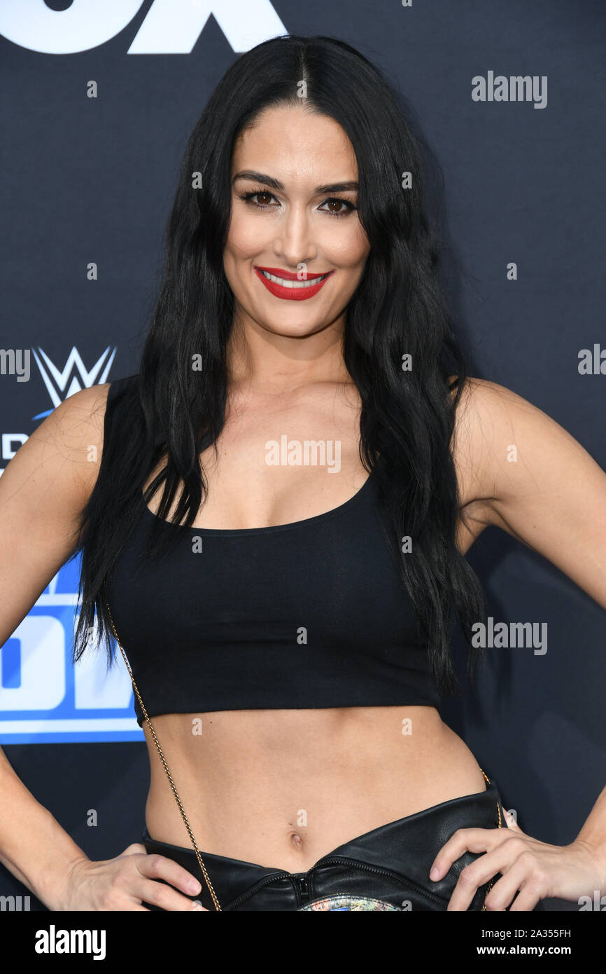 Los Angeles, USA. 04th Oct 2019. Nikki Bella. WWE 20th Anniversary Celebration Marking Premiere Of WWE Friday Night SmackDown On FOX held at Staples Center. Photo Credit: Birdie Thompson/AdMedia /MediaPunch Credit: MediaPunch Inc/Alamy Live News Stock Photo