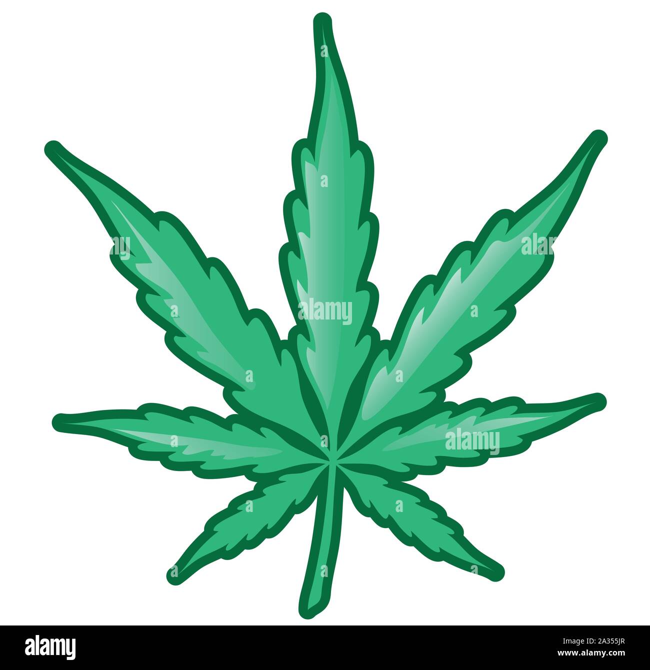 Marijuana leaf isolated on white background Stock Vector