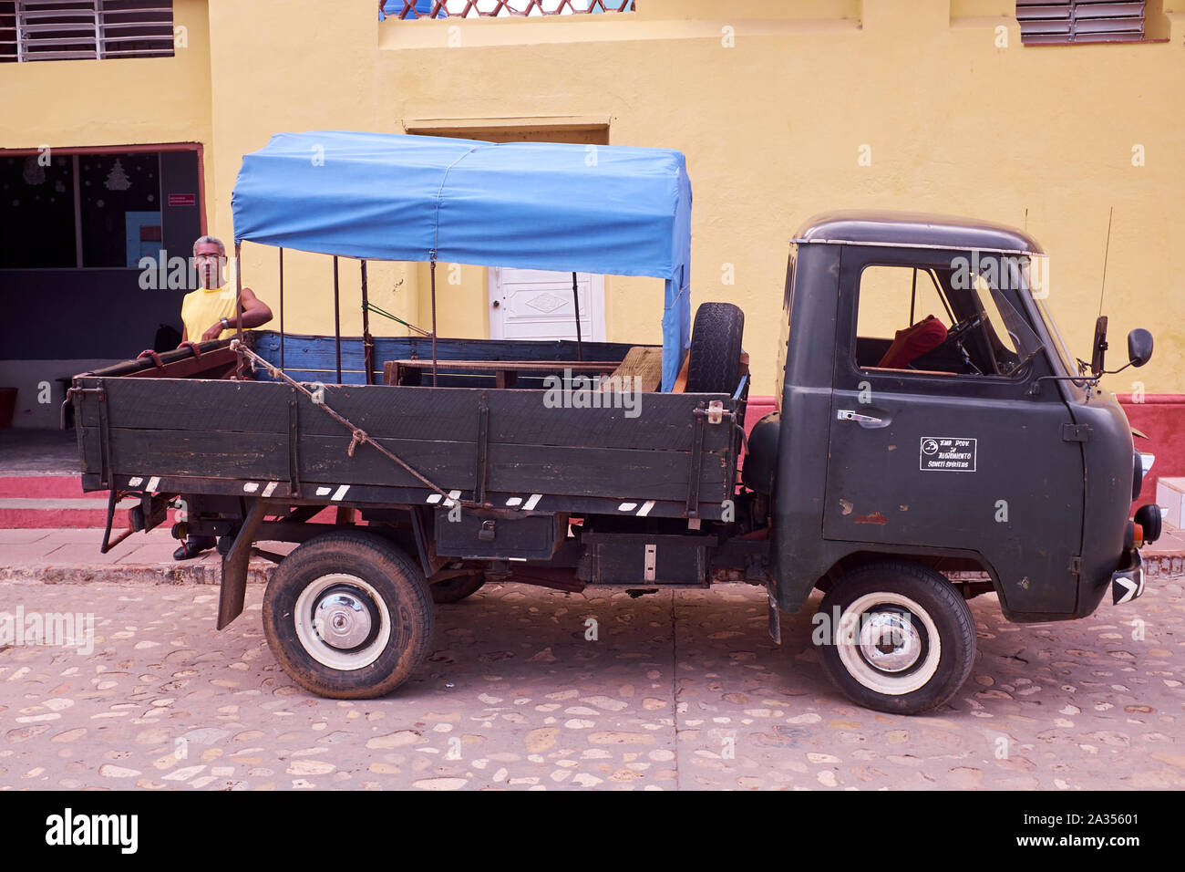 An old pick-up truck in Trinidad, Cuba Stock Photo