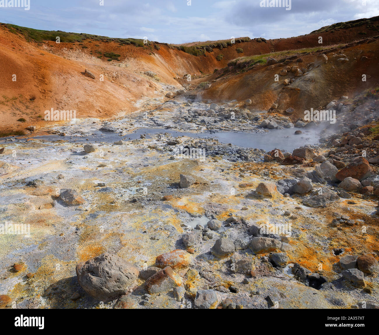 Beautiful geothermal area at Seltun, Iceland Stock Photo