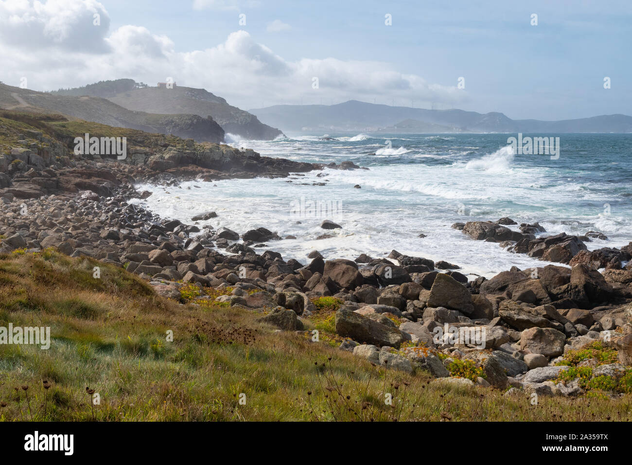 Costa da Morte or Coast of Death, part of the Camino dos Faros or Lighthouse Way, Galicia, Spain Stock Photo