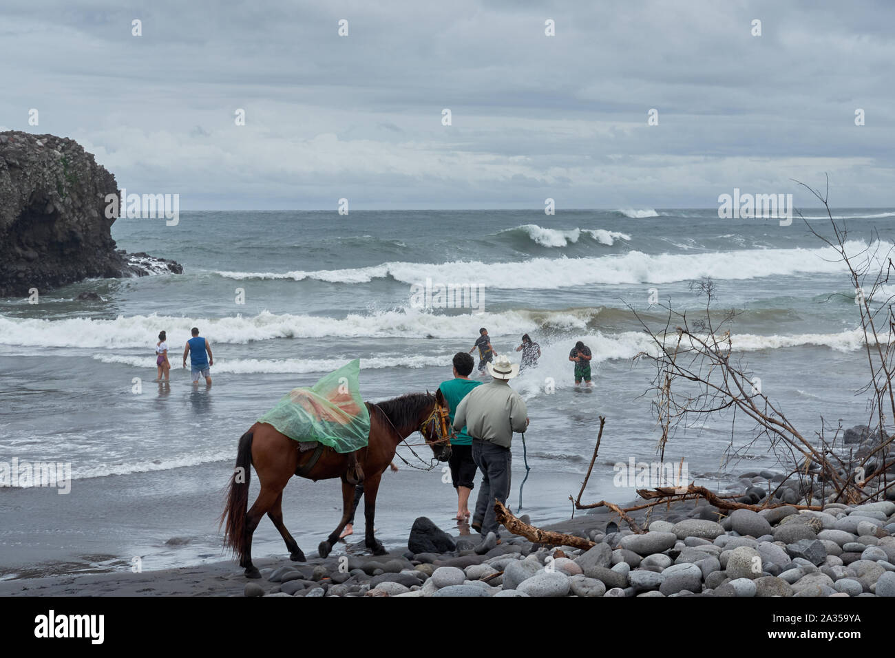 El Tunco Beach El Salvador Stock Photo