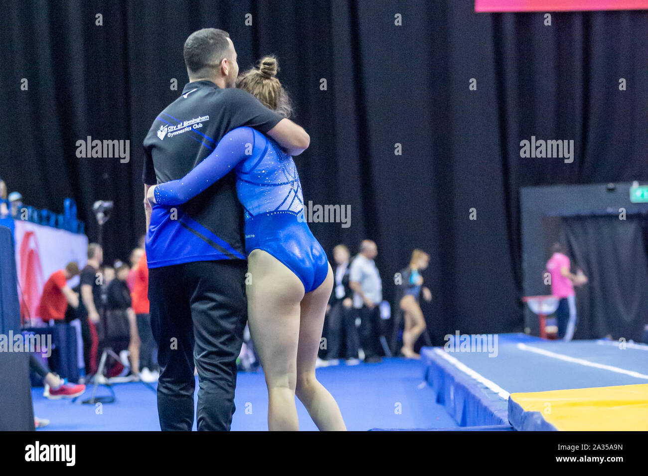 Birmingham, England, UK. 28 September 2019. Megan Surman (City of Birmingham Gymnastics Club) in action during the Trampoline, Tumbling and DMT British Championship Qualifiers at the Arena Birmingham, Birmingham, UK. Stock Photo