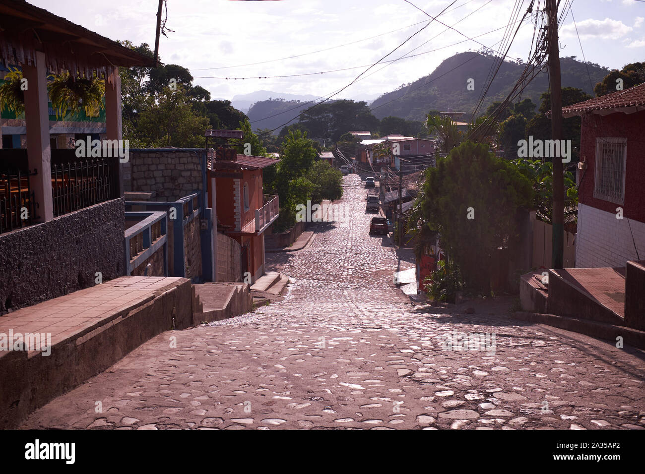 The town of Copan Ruinas in Honduras Stock Photo