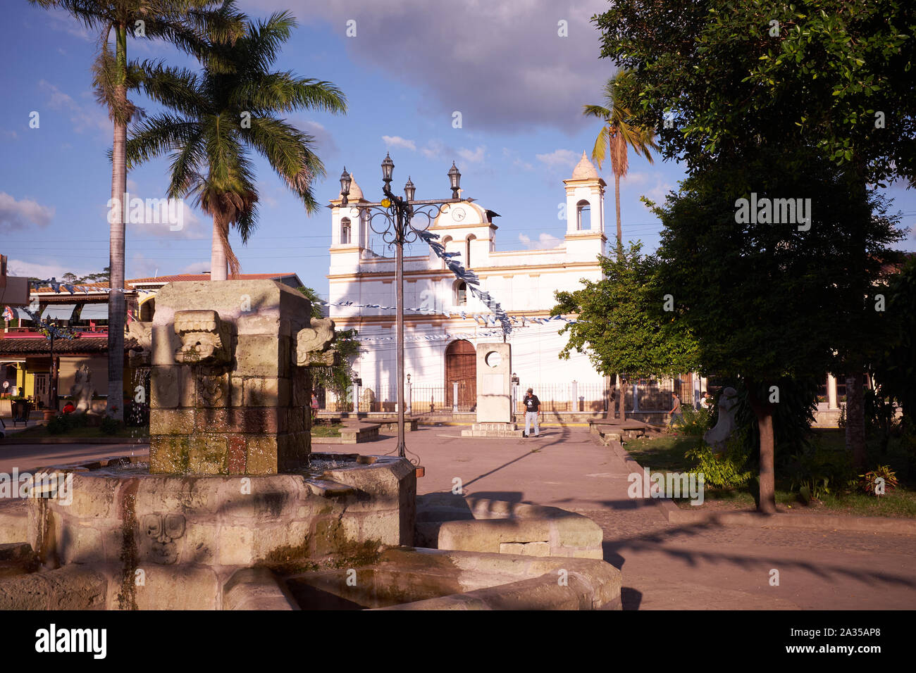 The church in the town of Copan Ruinas in Honduras Stock Photo