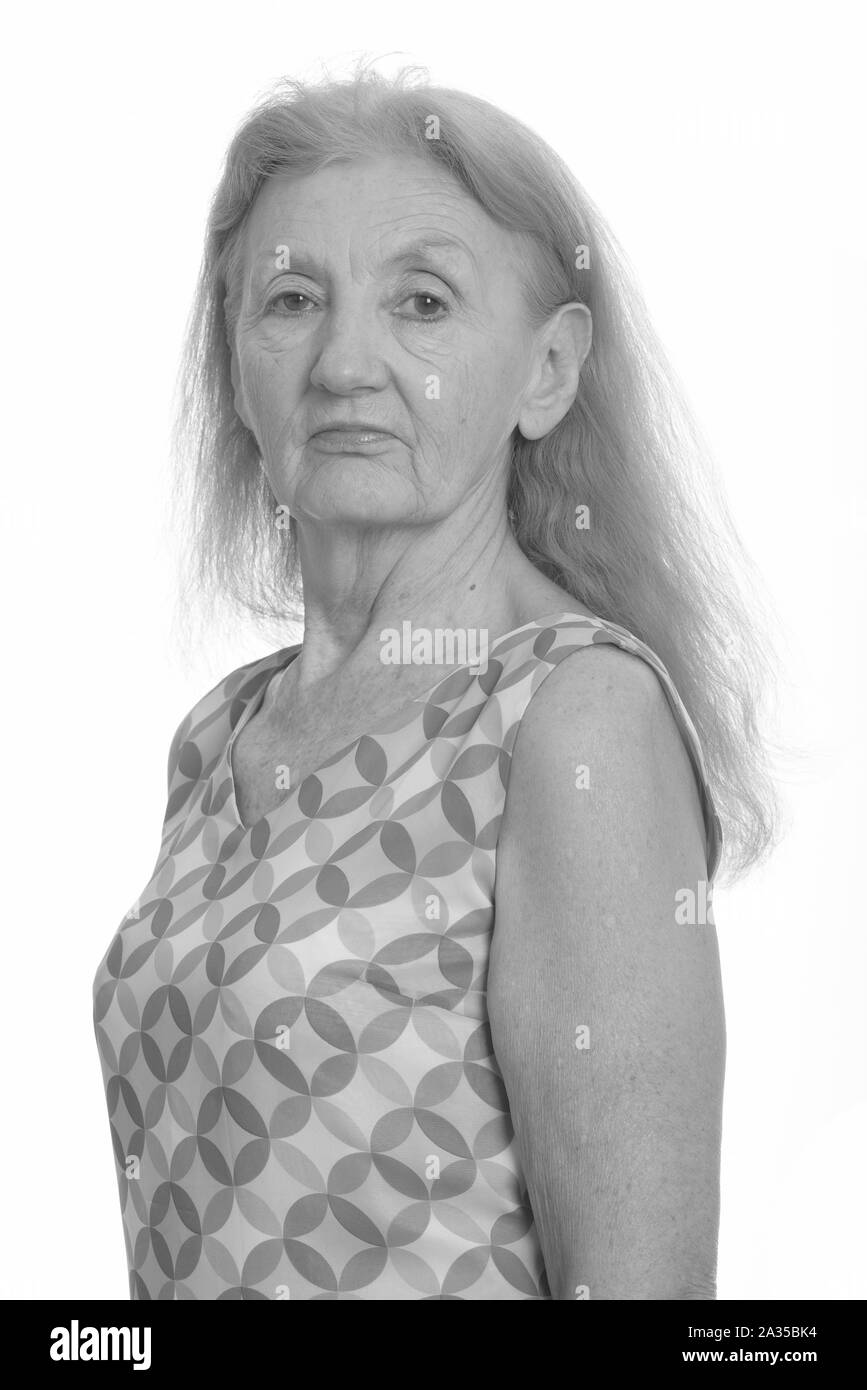 Lady woman looking camera Black and White Stock Photos & Images - Alamy