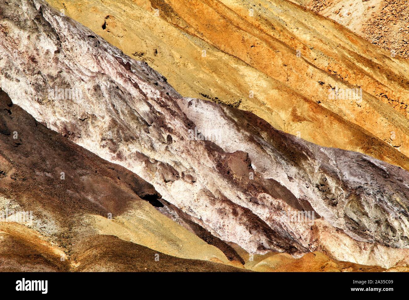 Smeared Rocks Beautiful and colorful mineral streaks and sediments in a old abandoned ...
