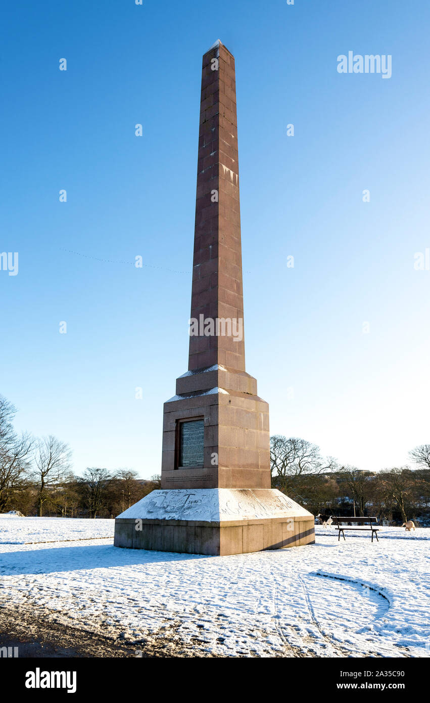 McGrigor Obelisk in central part of Duthie park during winter season, Aberdeen, Scotland Stock Photo