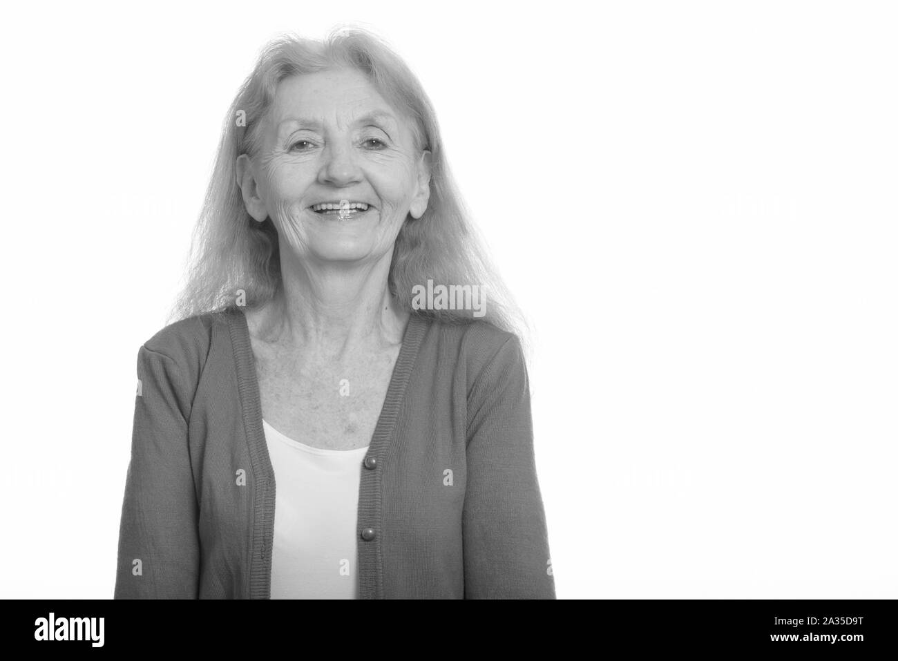 Old woman happy Black and White Stock Photos & Images - Alamy