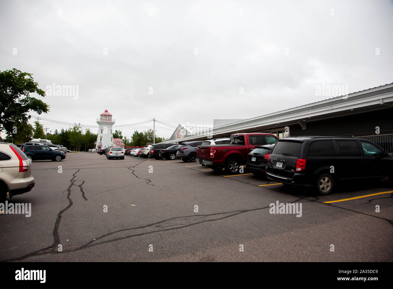 August 18, 2019 - Truro, Nova Scotia- the extremely popular Masstown Market on a Sunday morning Stock Photo