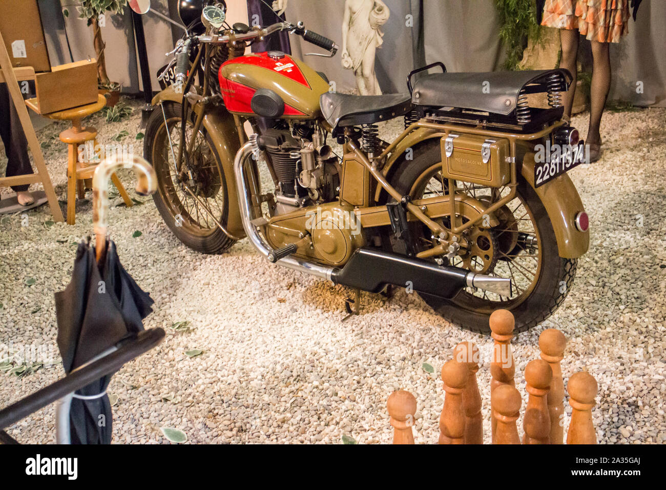 Musée de la Moto à Marseille (France) Motobike Museum in Marseilles : Motosacoche 409BL 350cc 1929 (Swiss) Stock Photo