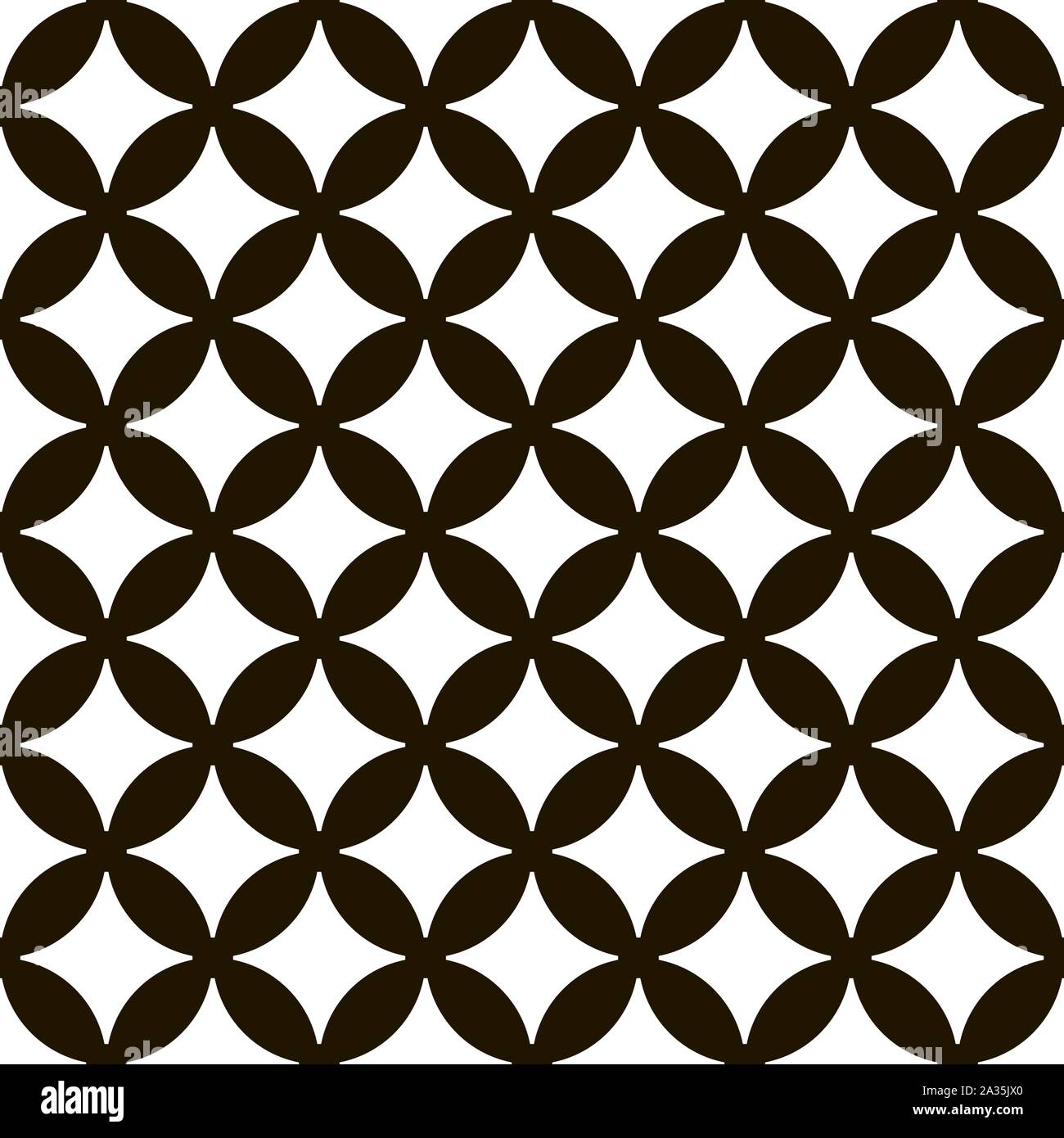 Black and white geometric seamless pattern with circle, abstract background, vector, illustration. Stock Vector