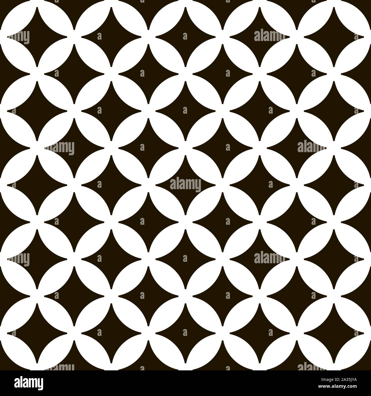 Black and white geometric seamless pattern with circle, abstract background, vector, illustration. Stock Vector