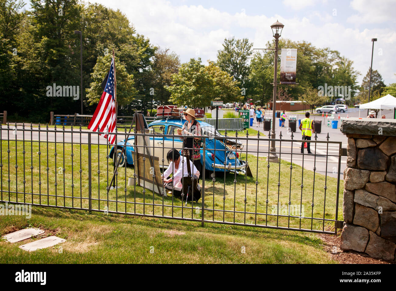 08182019 Bethel, New York, USA Women photograph a photography