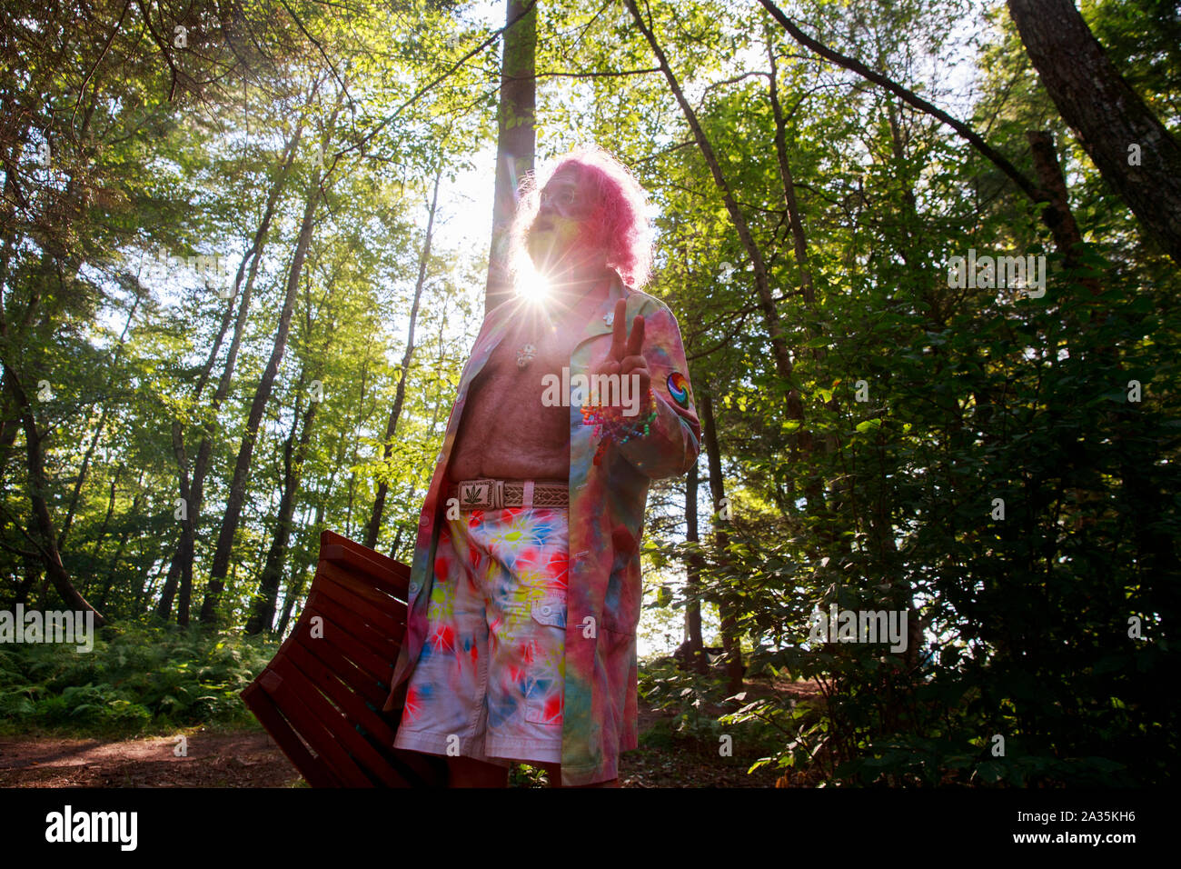 08182019 Bethel, New York, USA An attendee who identified himself as