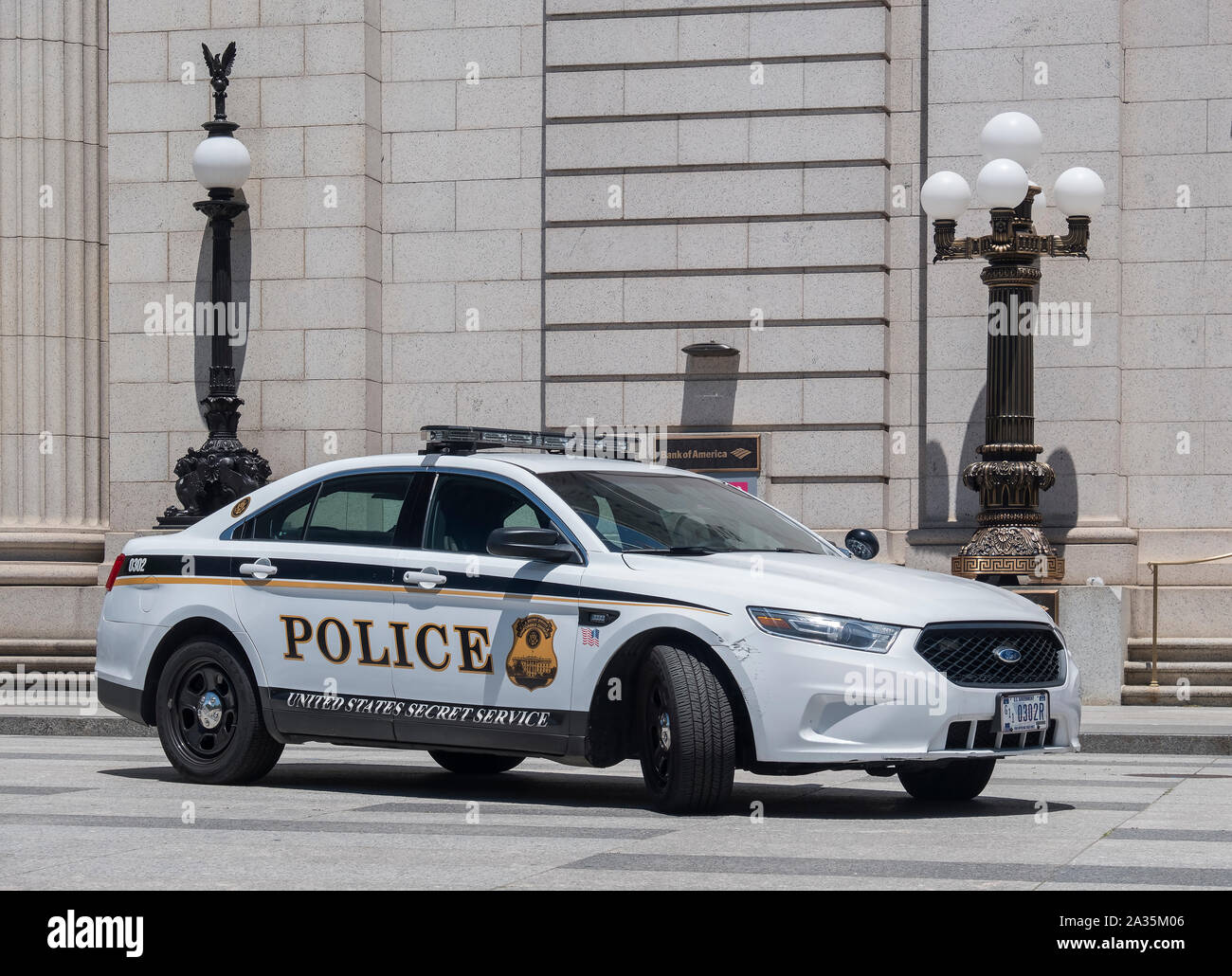 United States Secret Service Police Vehicle, Washington DC, USA Stock Photo