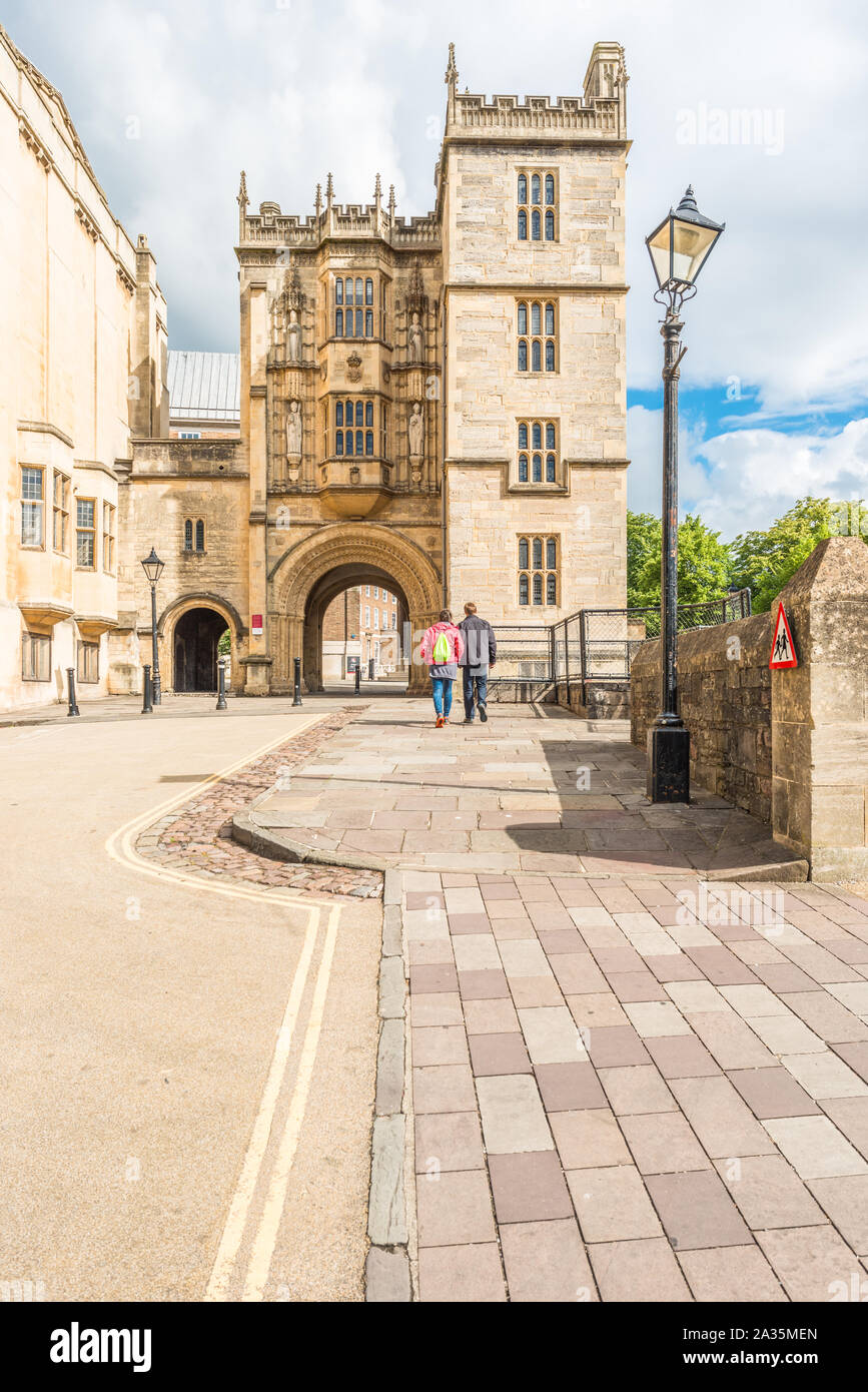 The Norman Gateway at Bristol Library Building in Bristol city centre, Avon, England, UK. Stock Photo