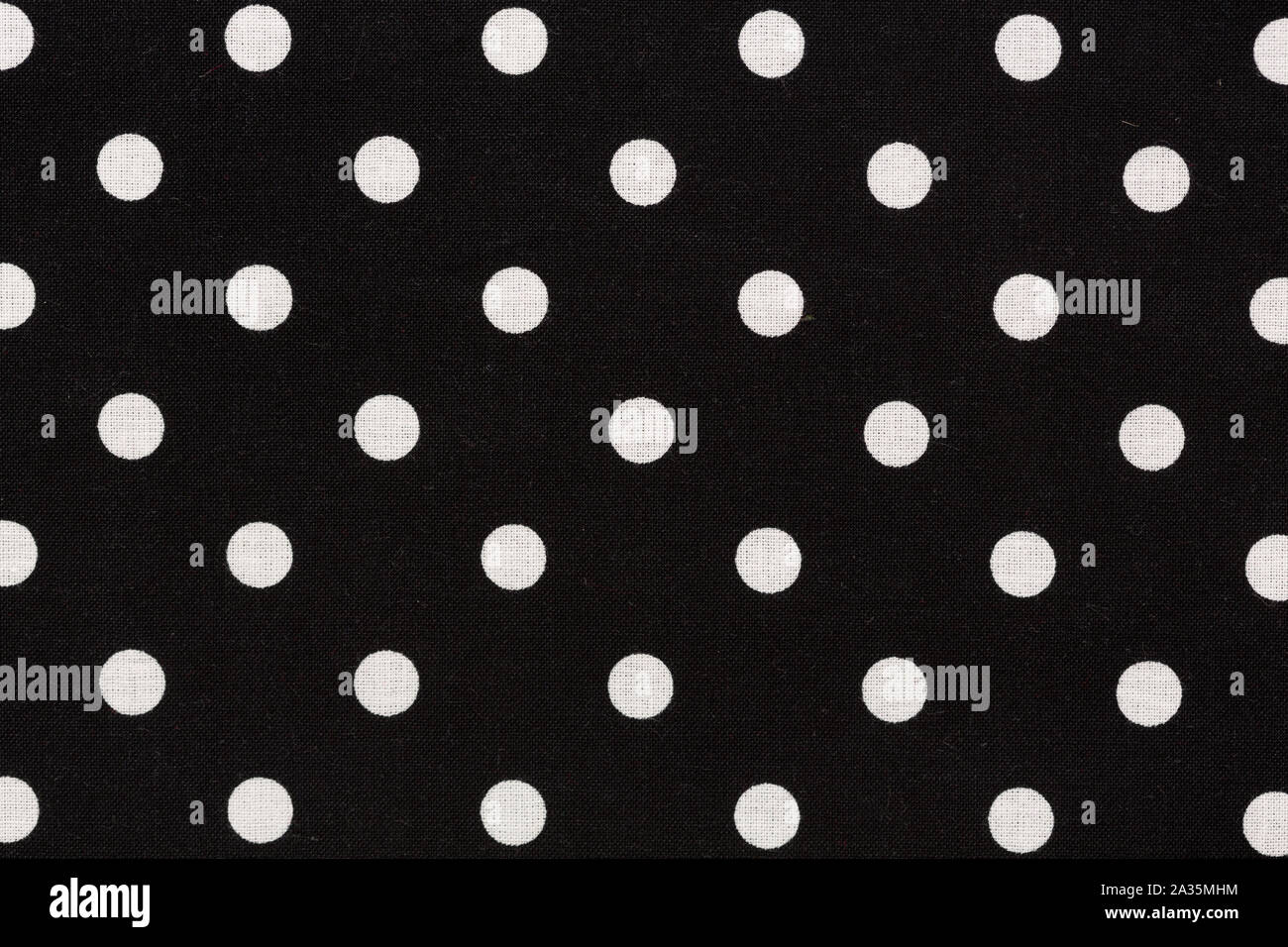 Black and white dots fabric background. High quality texture in extremely high resolution. Stock Photo
