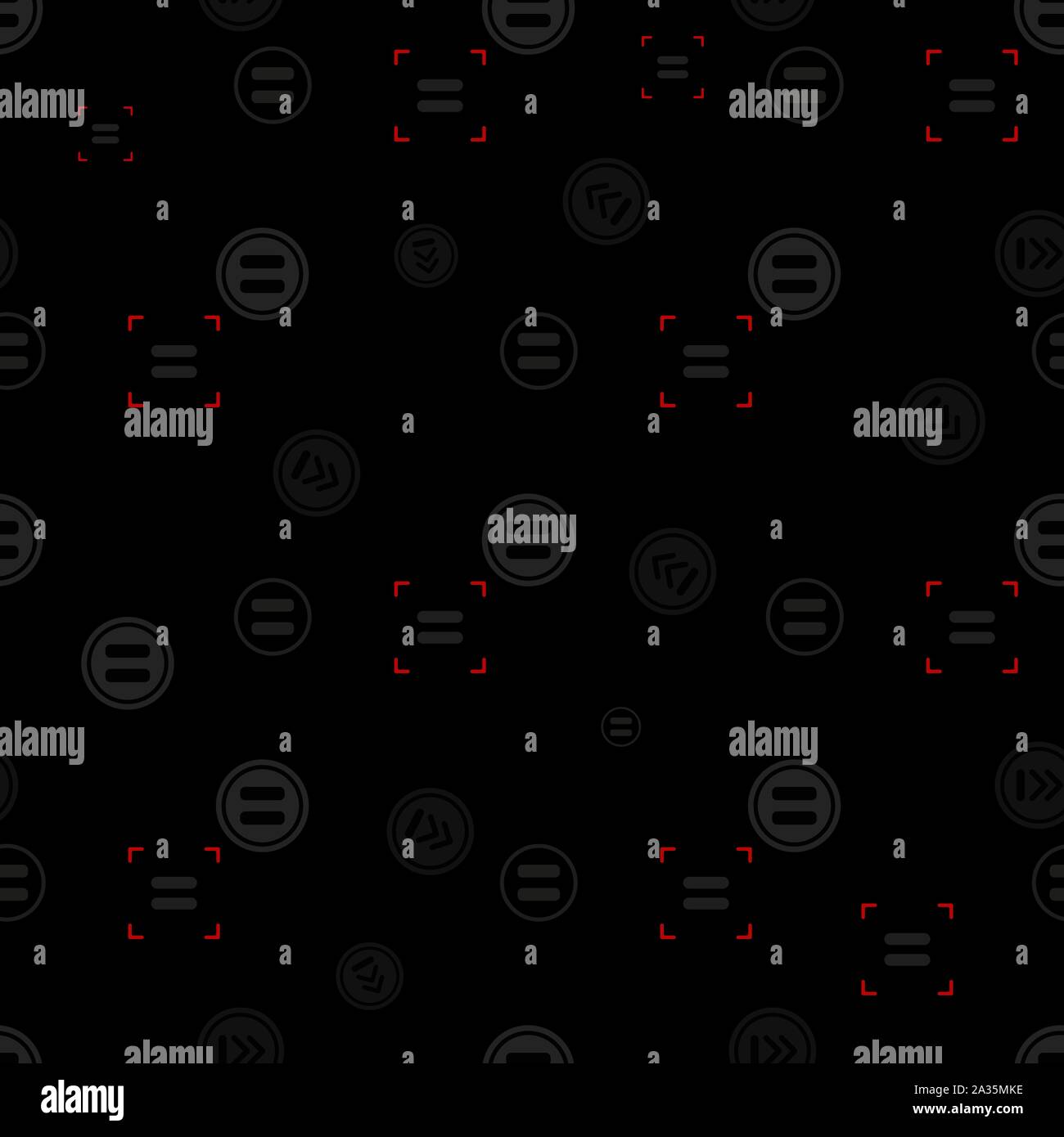 Equal sign seamless pattern, isolated on black background. Vector illustration, easy to edit. eps10 Stock Vector