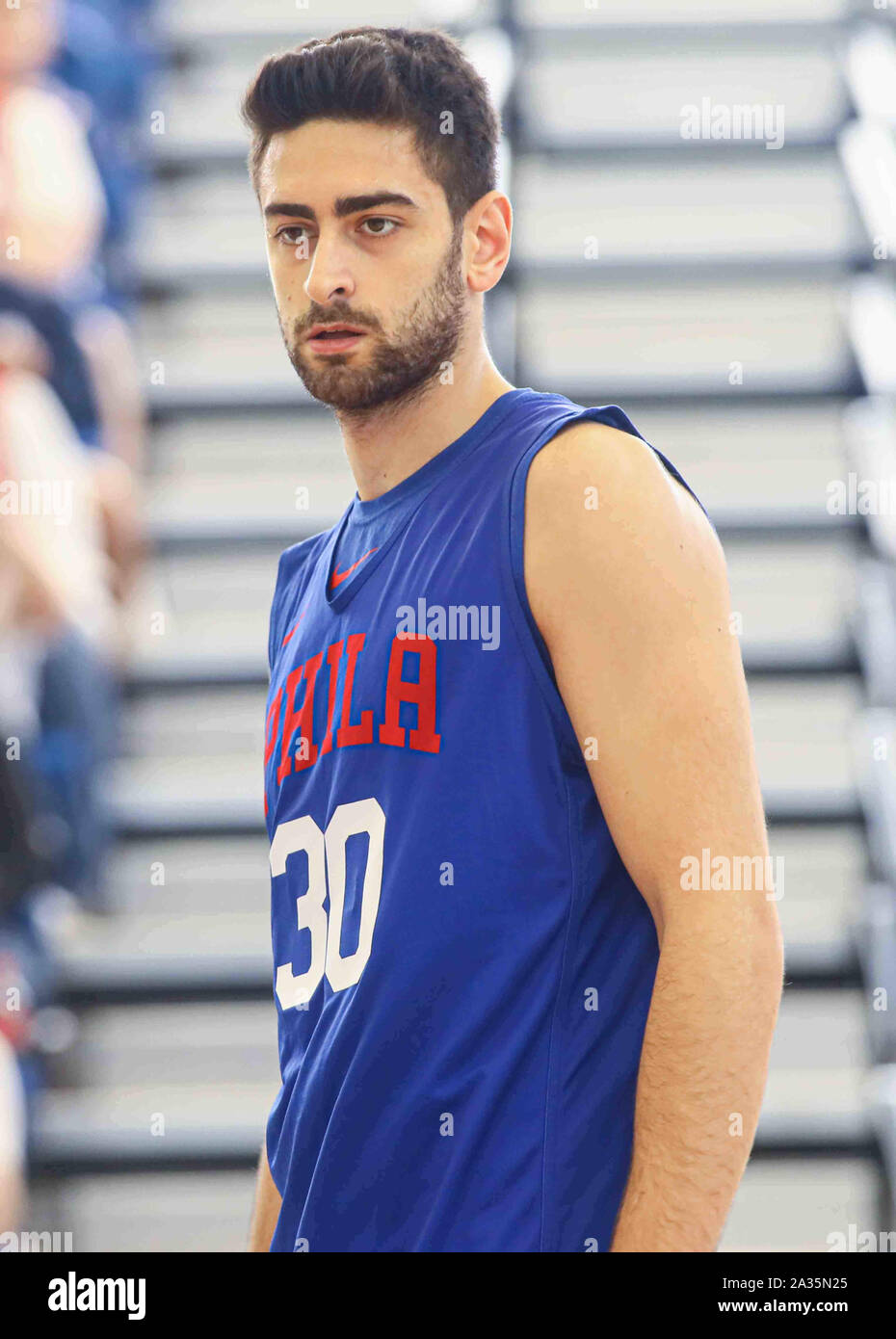 Philadelphia 76ers' Furkan Korkmaz in action during an NBA basketball game  against the Minnesota Timberwolves Wednesday, Oct. 30, 2019, in Philadelphia.  (AP Photo/Matt Rourke Stock Photo - Alamy