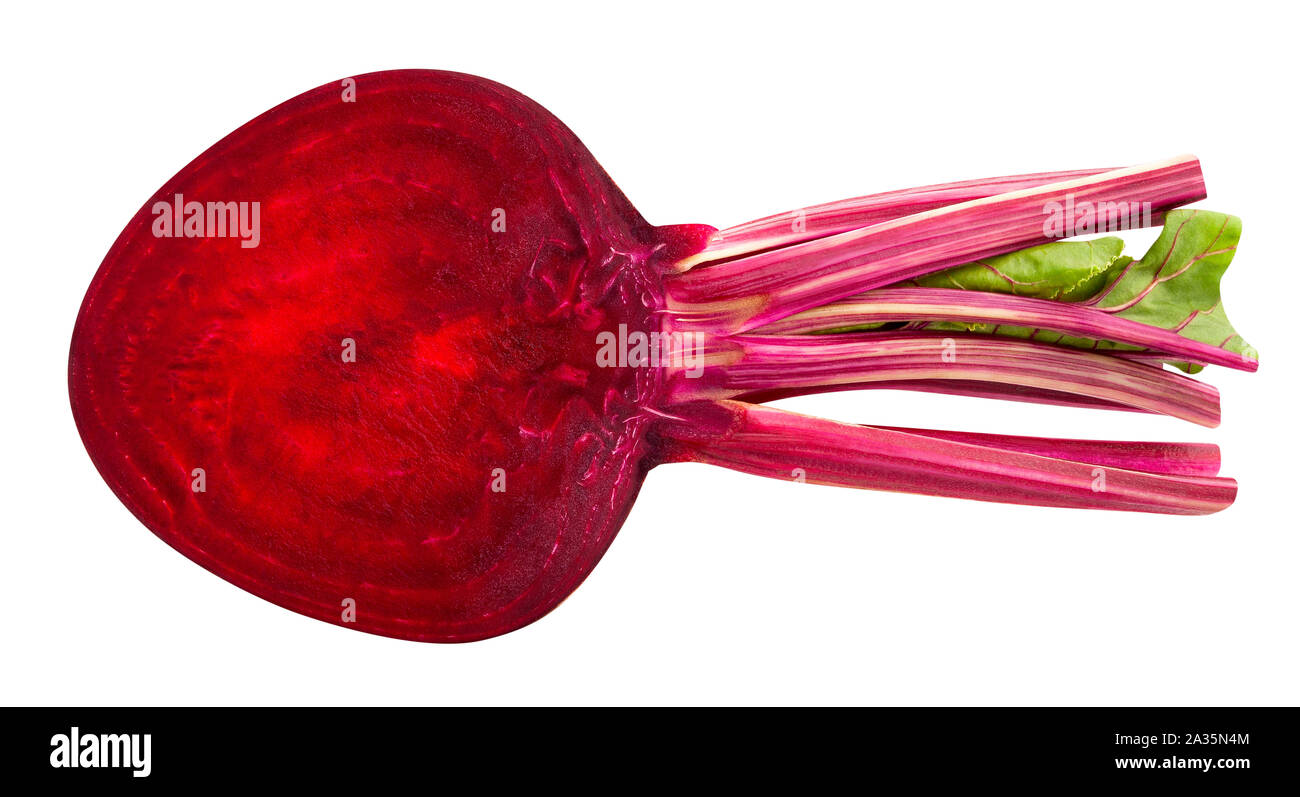 sliced beetroot path isolated on white Stock Photo