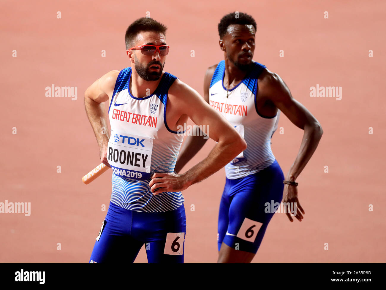 Great Britain's Rabah Yousif (right) and Martyn Rooney after competing ...