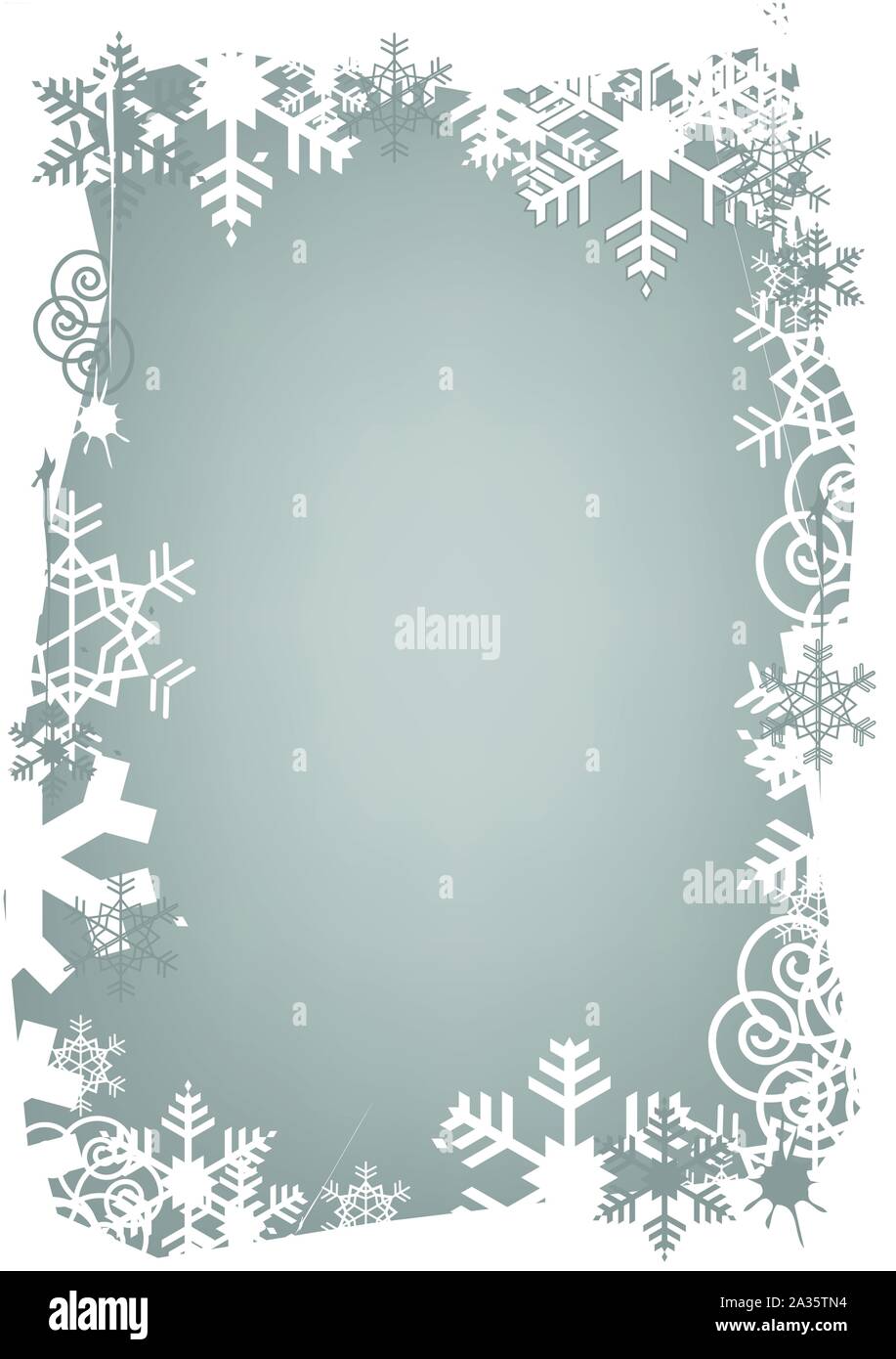 Рамка из снежинок на прозрачном фоне