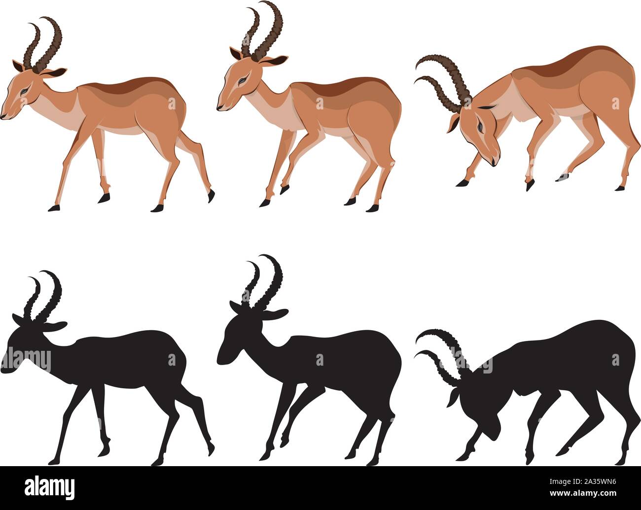 Illustration Of Cute Antelope Cartoon Animal On White Background Stock Vector Image Art Alamy
